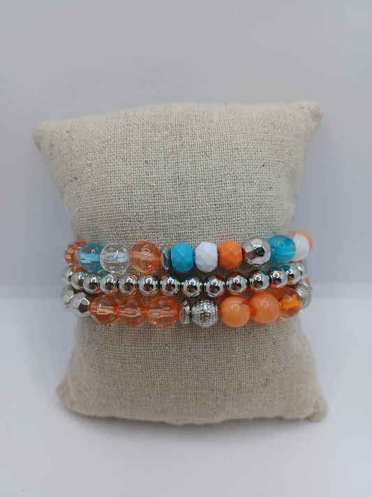 Orange & Blue Bracelet Set