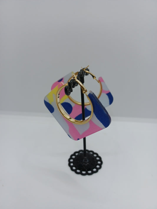 Square Acrylic Hoop Earrings