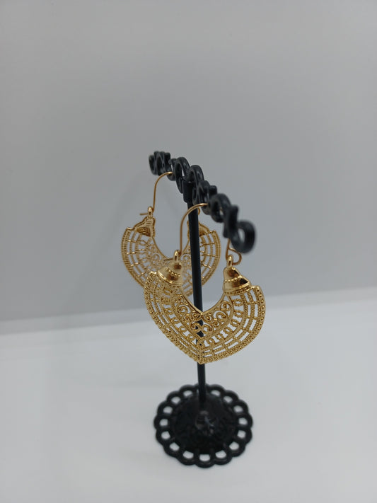 Gold Filigree Hoop Earrings