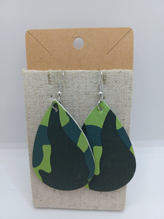 Green Camo Earrings