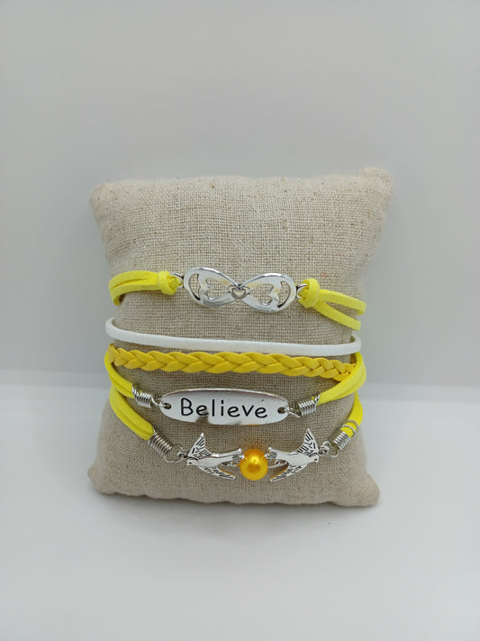 Believe Bracelet/Anklet w/ Dove Charms