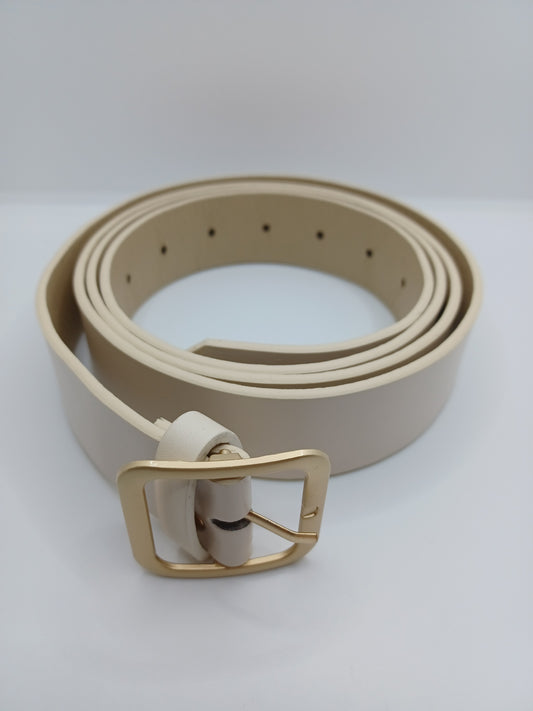 Beige Leather Style Belt