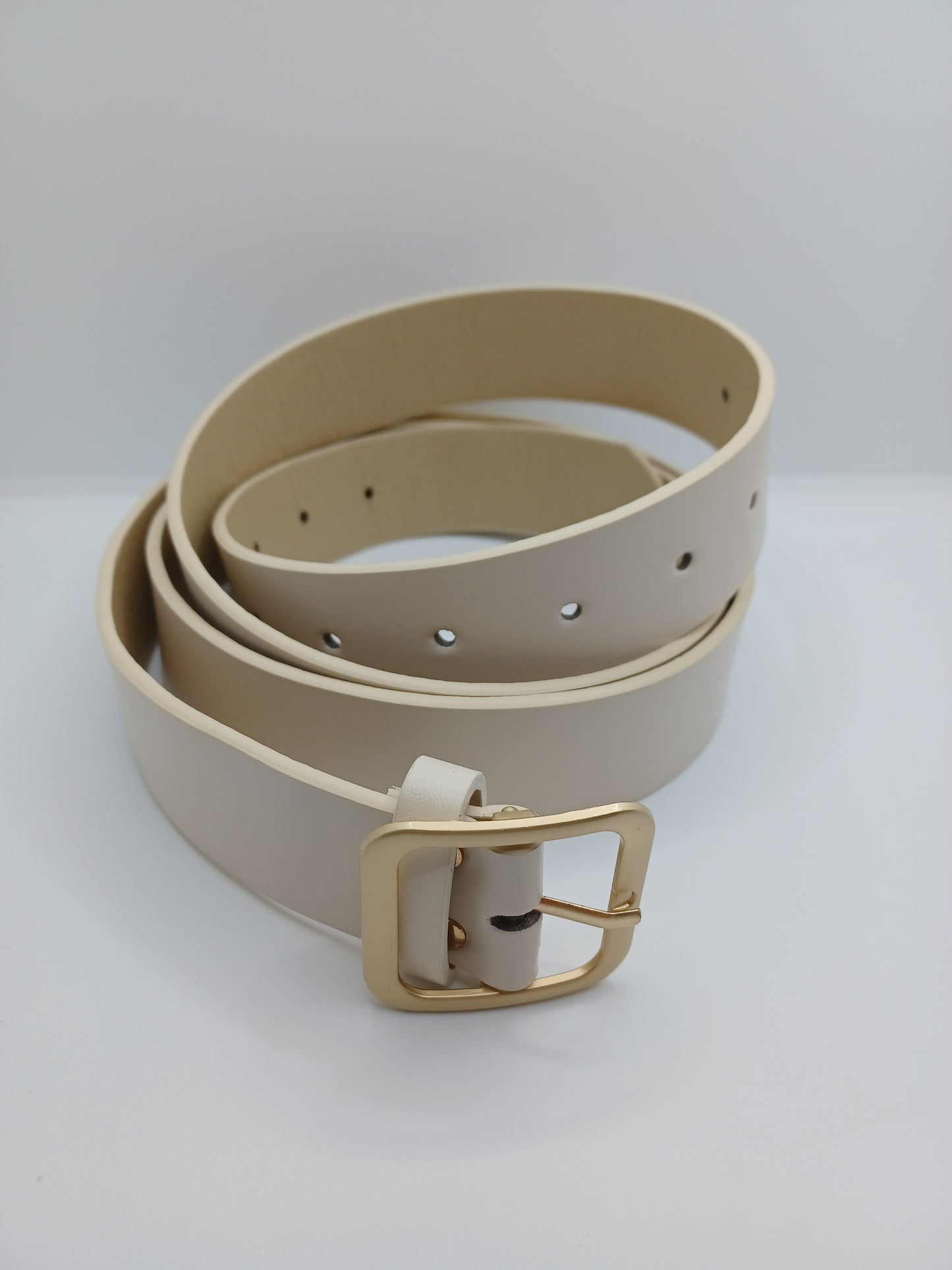 Beige Leather Style Belt