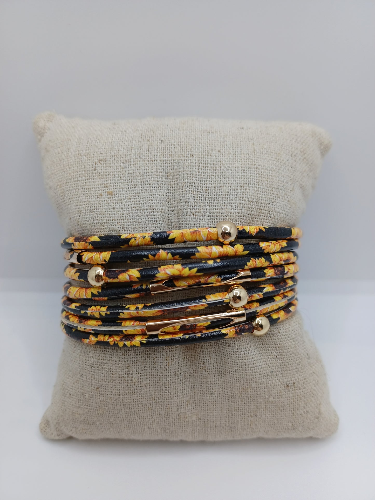 Sunflower Leather Style Bracelet