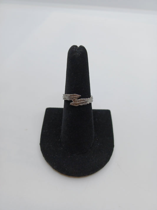 Gunmetal Embossed Leaf Style Ring