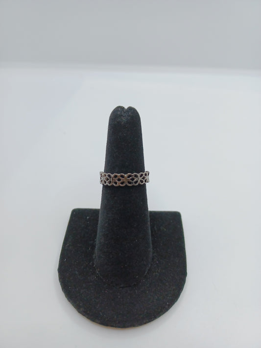 Gunmetal Ring w/ Floral Style Pattern