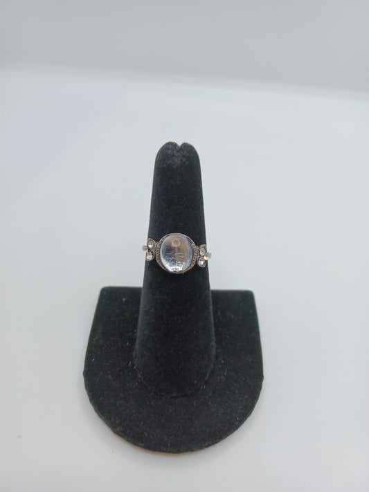Gunmetal Ring w/ Rhinestone Accents