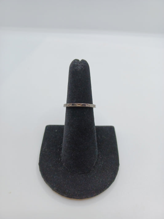 Gunmetal Ring w/ X Embossed Pattern