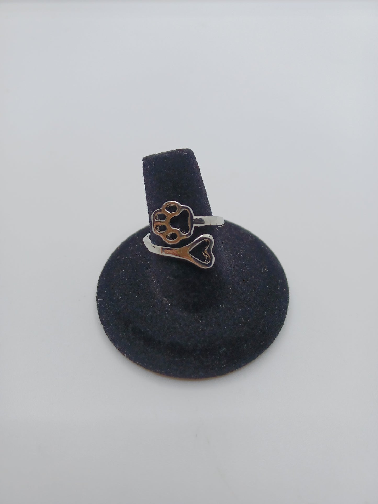 Silver Paw Print Ring