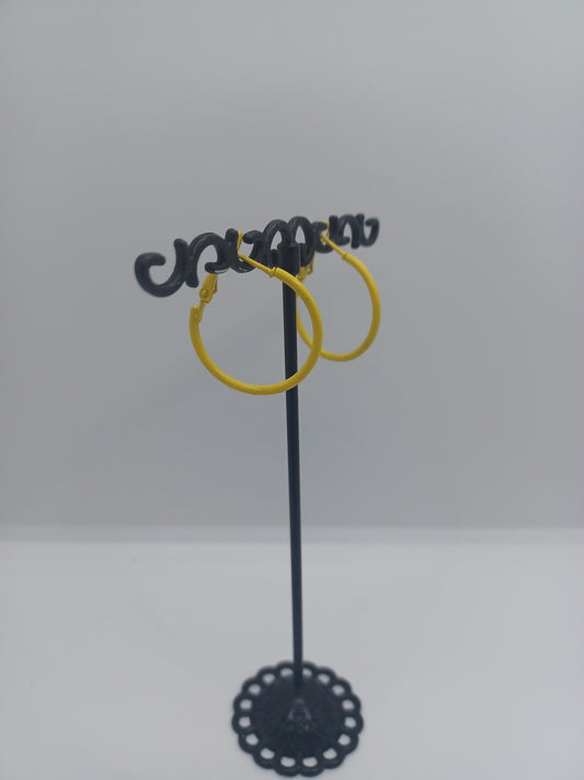 Yellow Closed Style Hoop Earrings