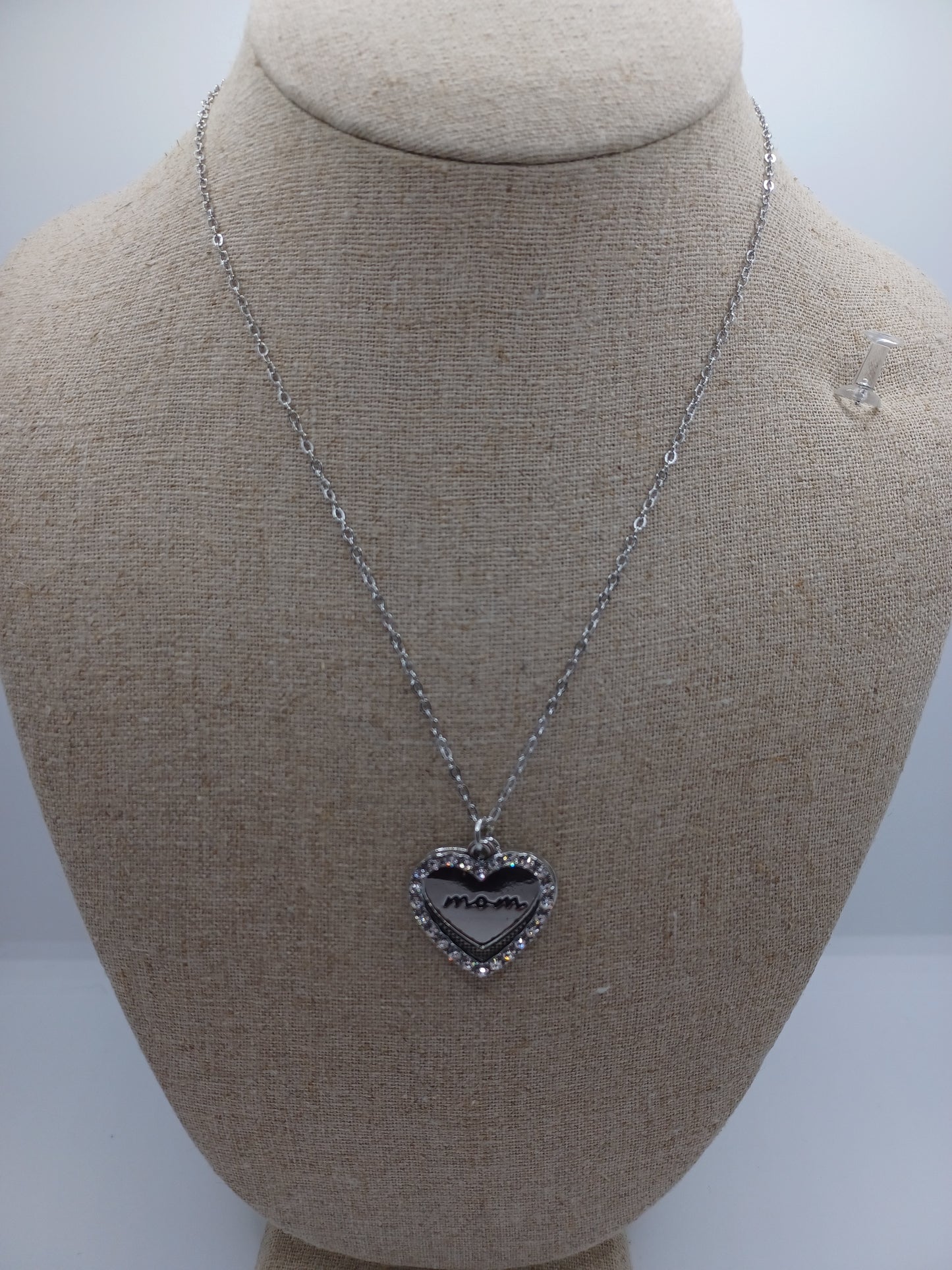 Silver Necklace w/ Mom Pendant