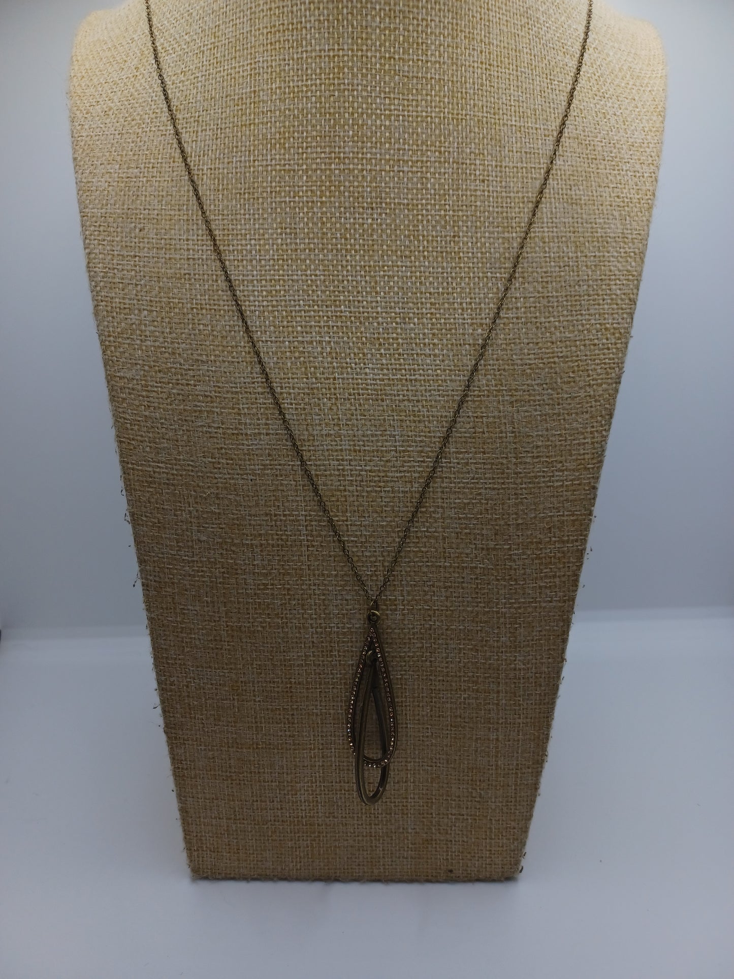 Brass Teardrop Pendant Style Necklace