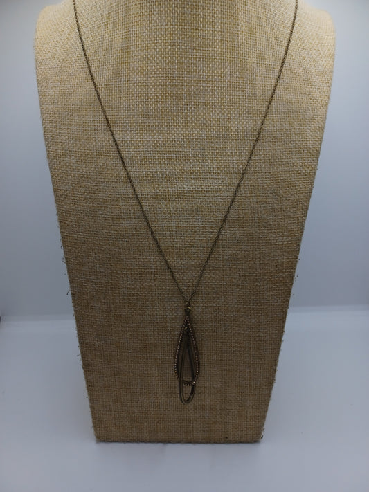 Brass Teardrop Pendant Style Necklace