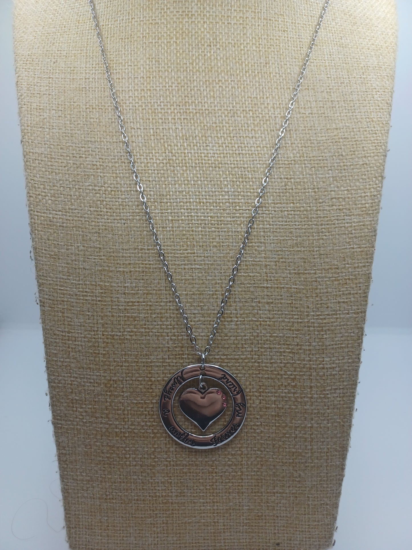 Silver Heart Pendant "Always a Mother, Forever My Friend"