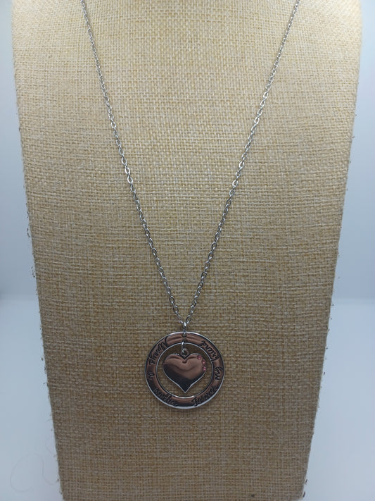 Silver Heart Pendant "Always a Mother, Forever My Friend"