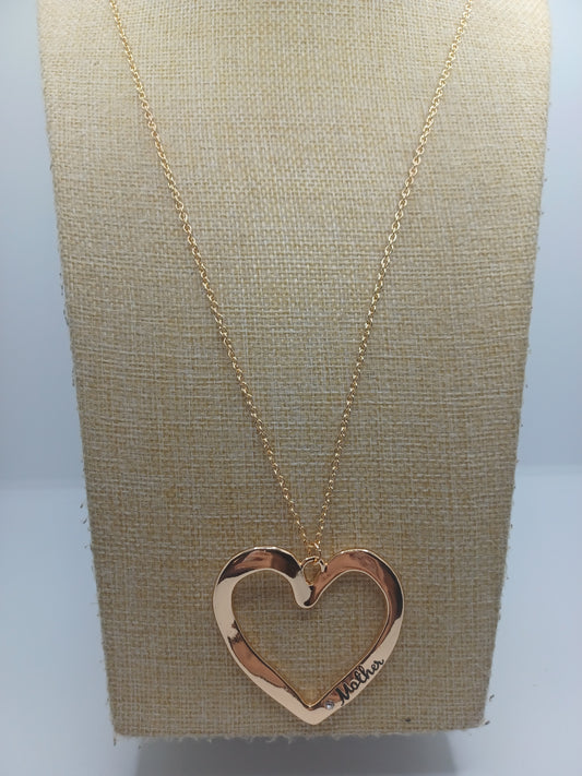 Gold Mother Heart Necklace