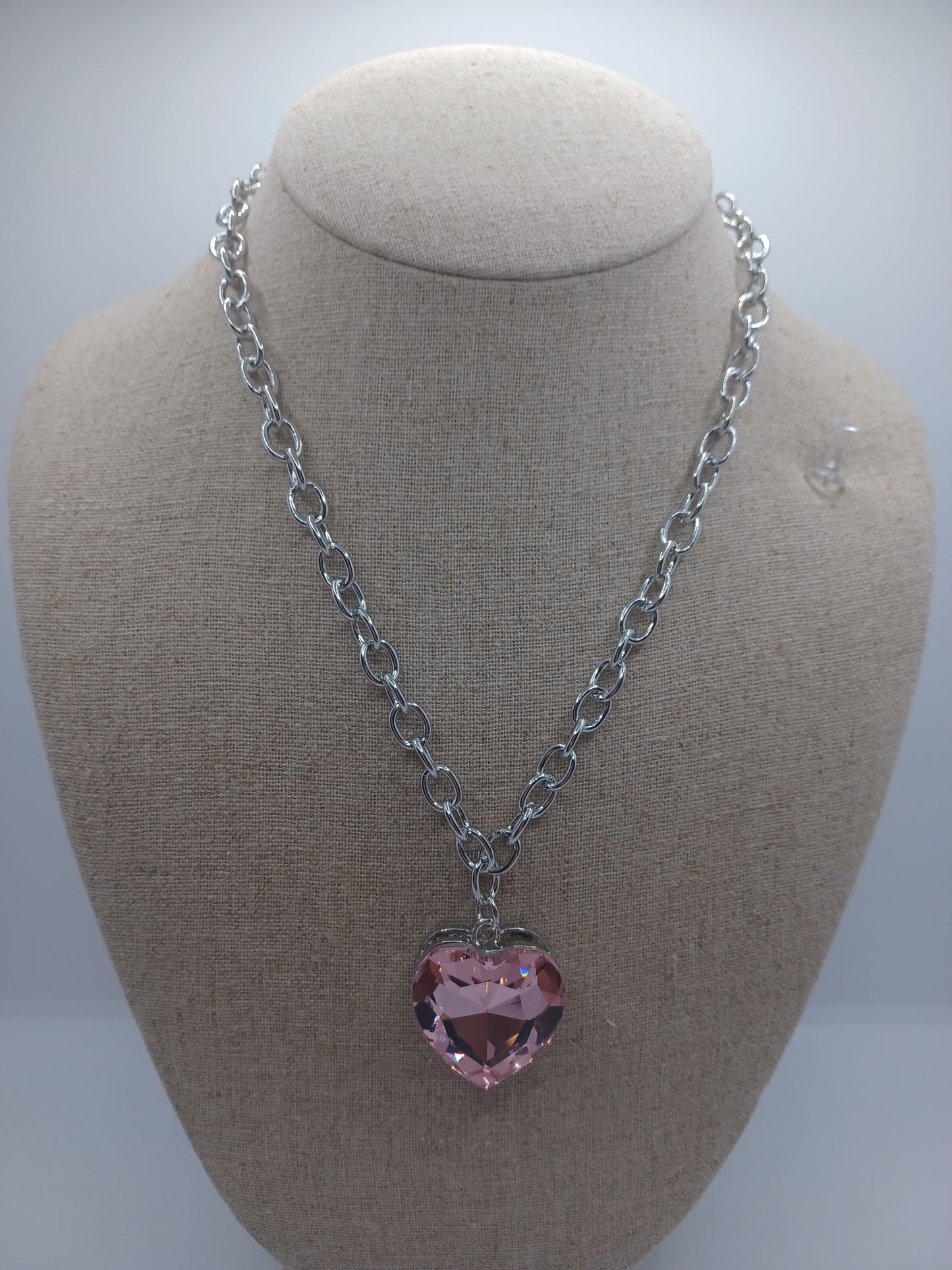 Pink Heart Pendant Style Necklace