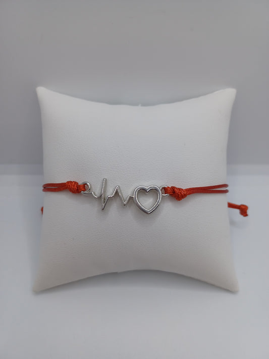 Red Heartbeat Urban Pull Style Bracelet