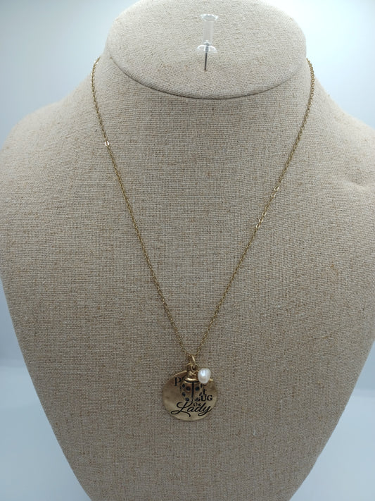 Gold Please Don't Bug the Lady Necklace
