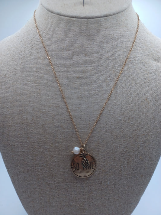 Gold So Fine Necklace w/ Pineapple Charm