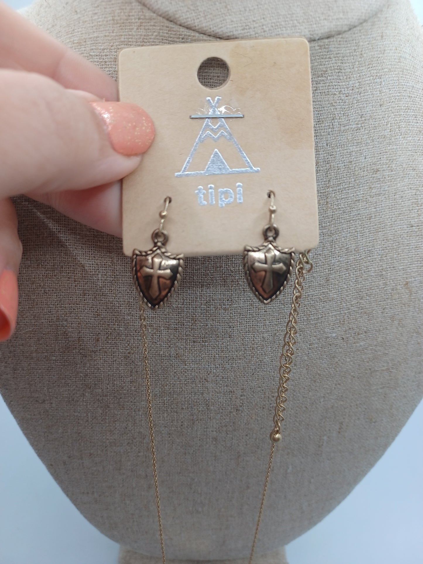 The Lord is my Strength and my Sheild Gold Necklace