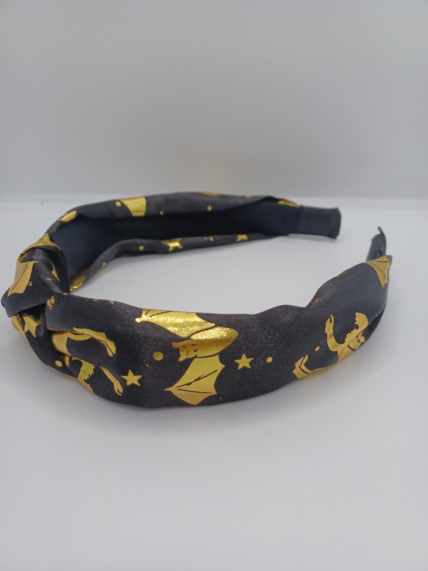 Black w/ Gold Witch Pattern Headband & Scrunchi Set
