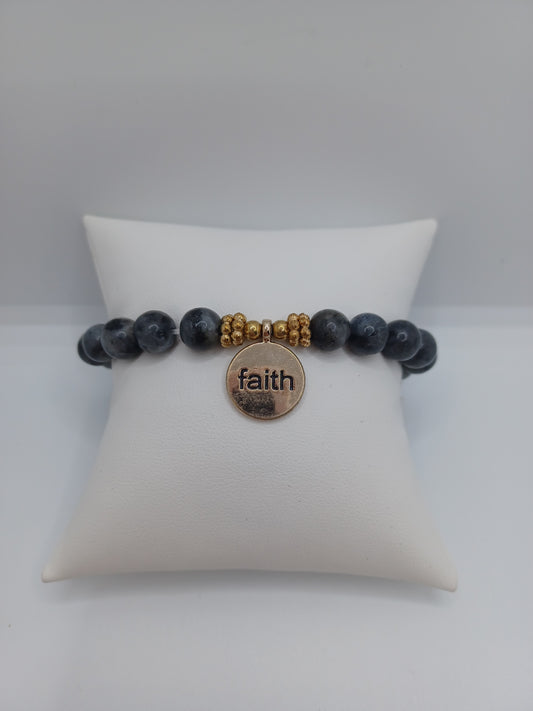 Black "Faith" Bracelet
