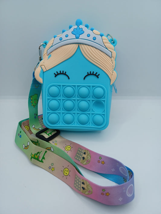 Blue Princess Pop It Purse