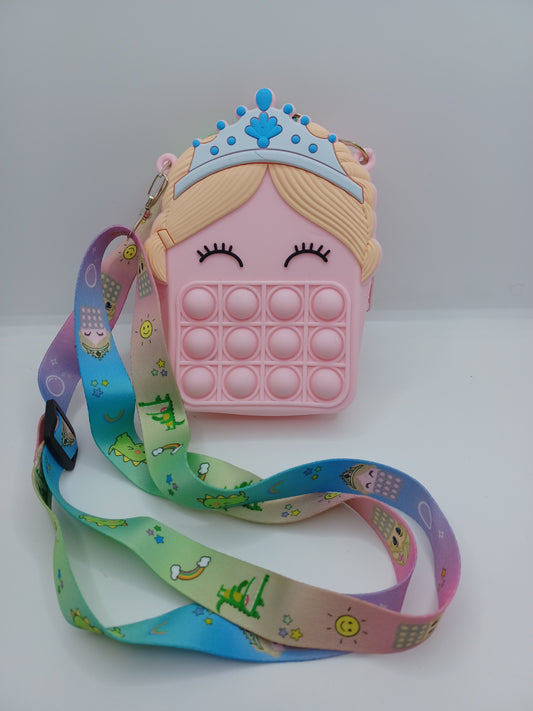 Pink Princess Pop It Purse