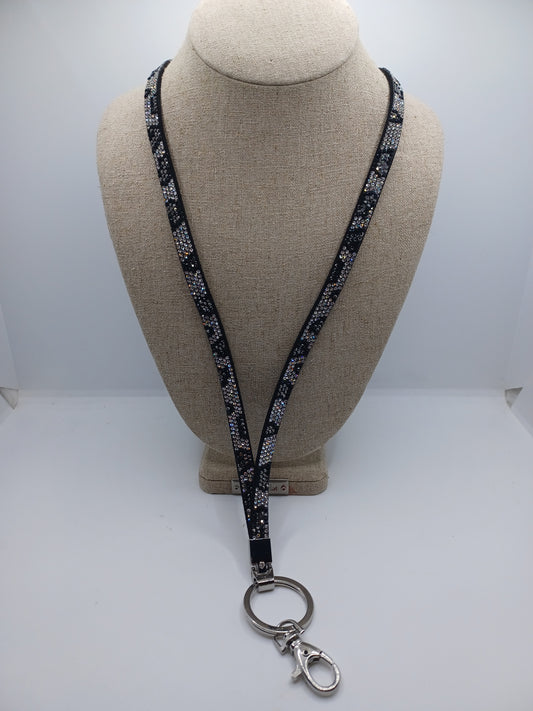 Zebra Rhinestone Lanyard Style Necklace