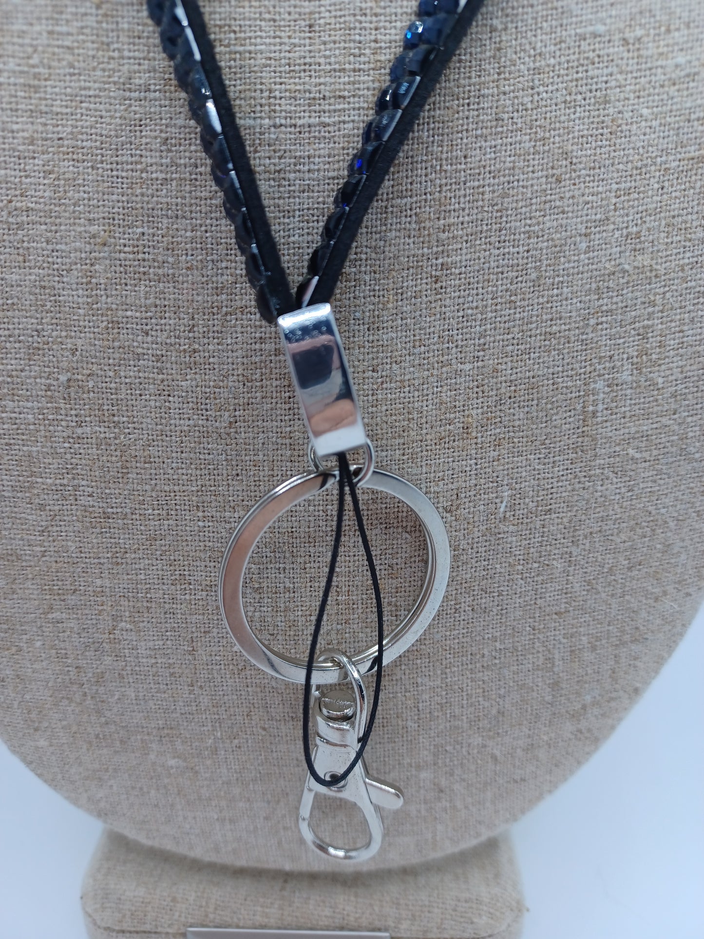 Blue Rhinestone Lanyard Necklace