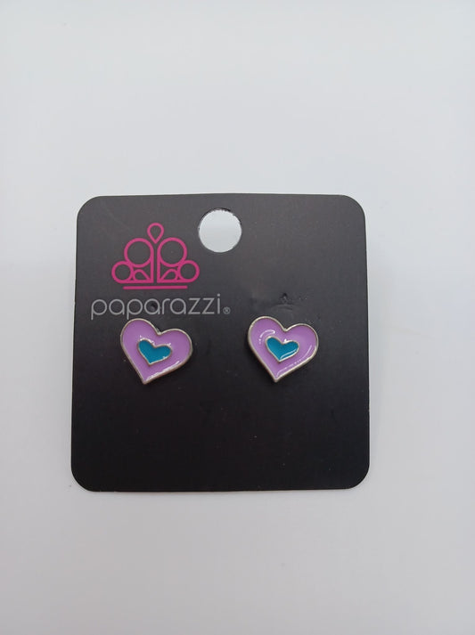 Purple & Blue Heart Earrings