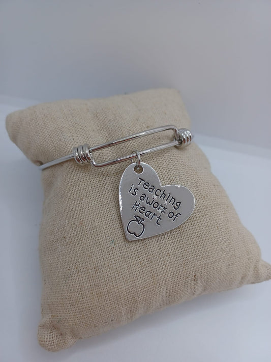Teaching is a Work of Heart Bracelet