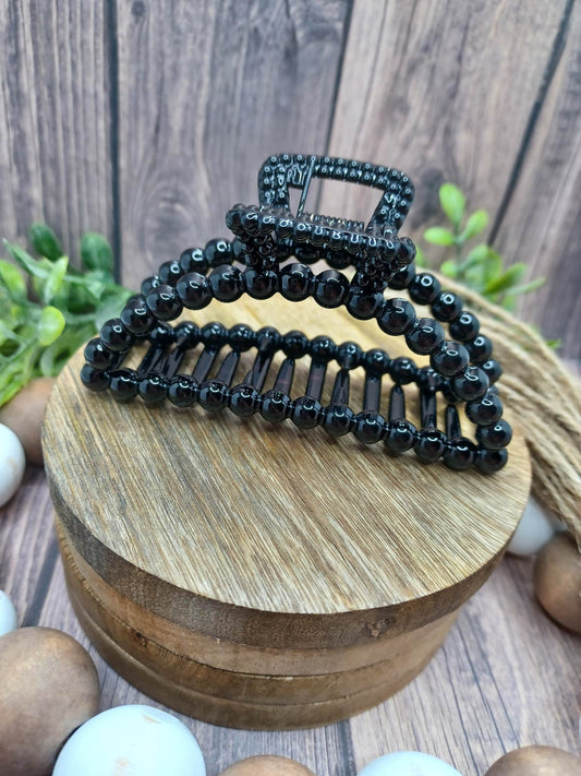 Black Half Moon Hair Claw Clip