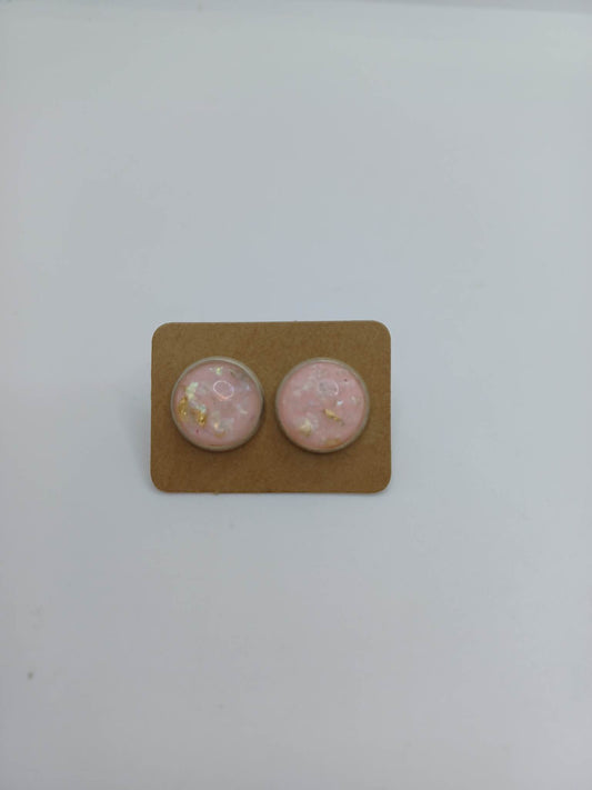 Pink w/ Gold Flakes Earrings