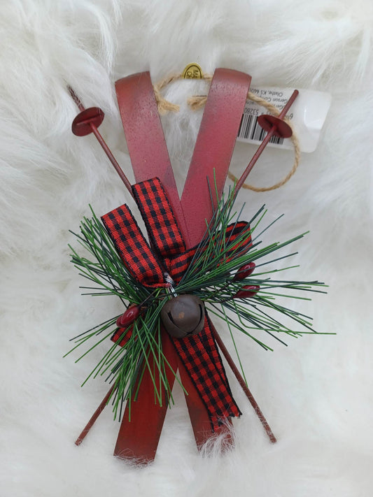 Red Skis Ornament
