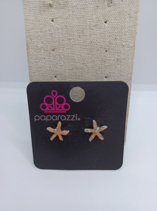 Orange Starfish Earrings