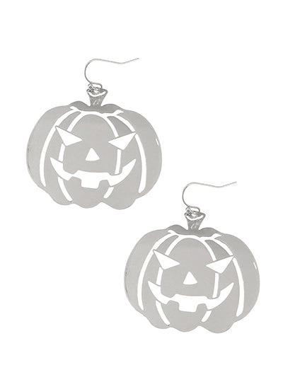 Silver Pumpkin Cutout Earrings