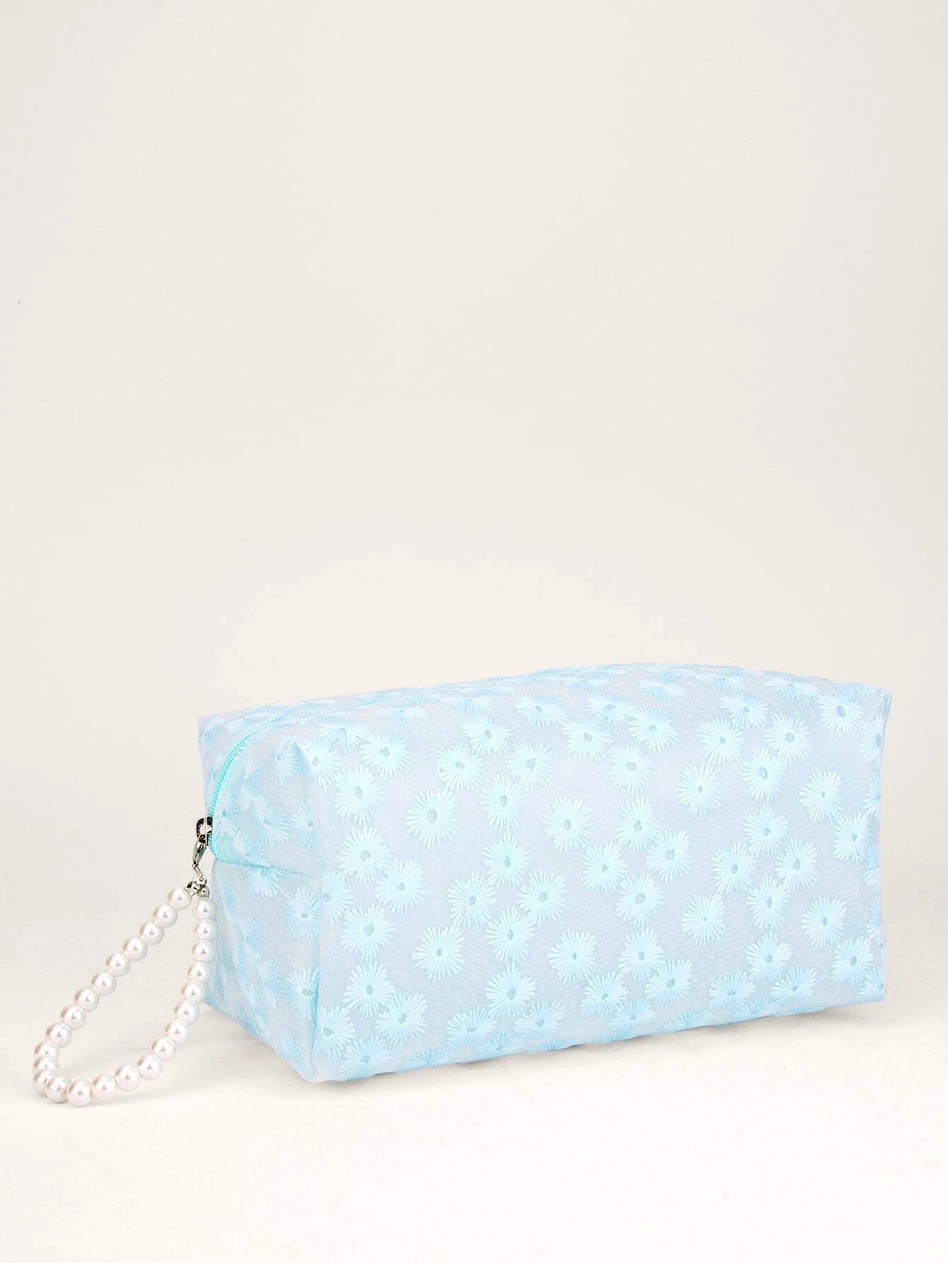 Blue Floral Cosmetic Bag
