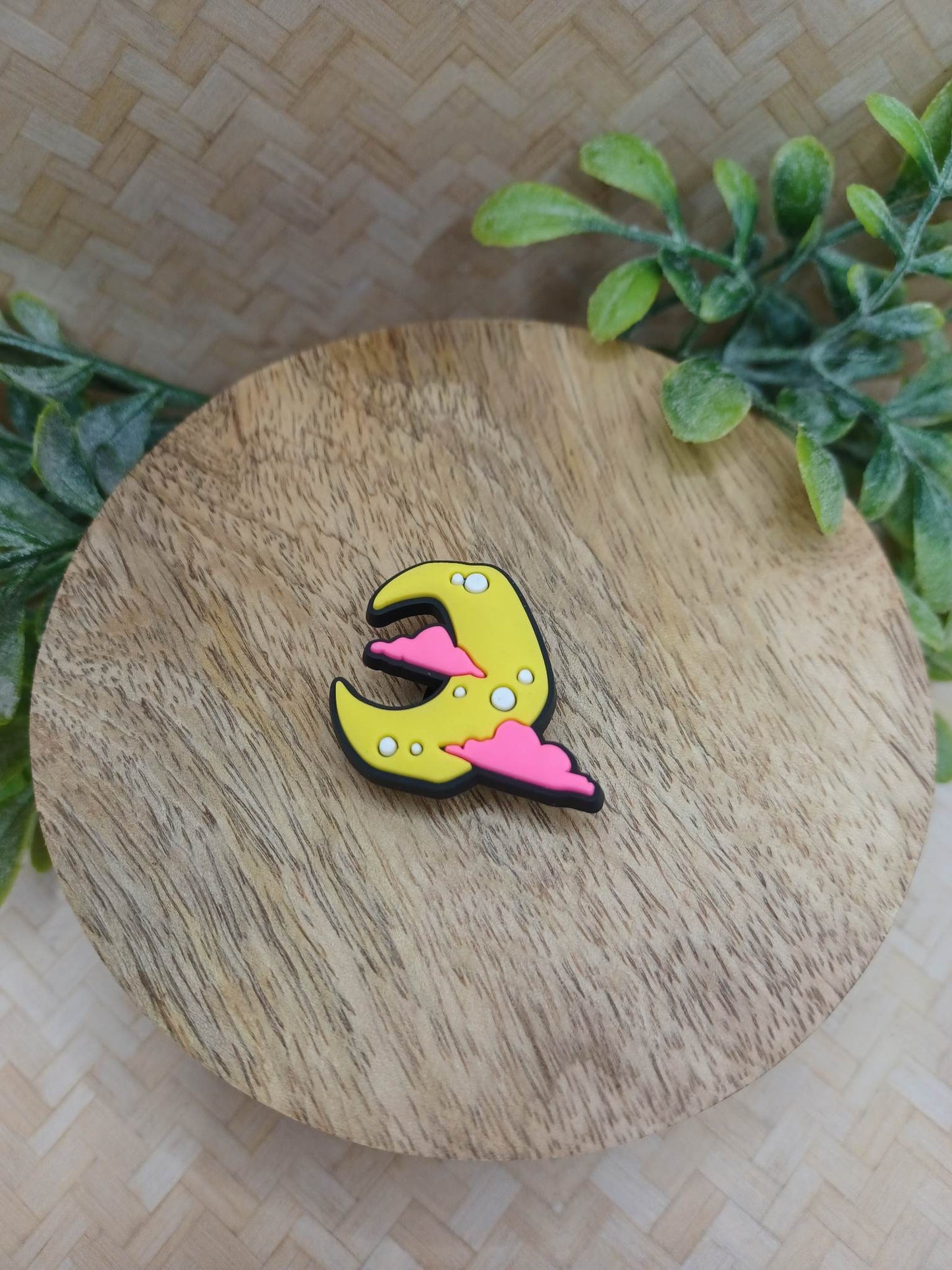 Yellow Moon w/ Pink Clouds Shoe Charm Accessory