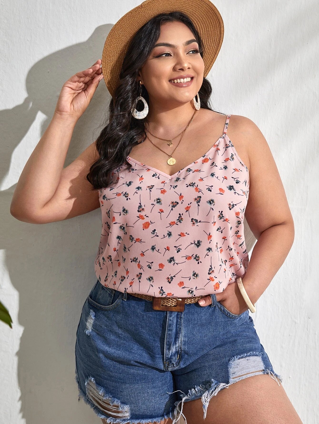 Pink Dainty Floral Cami Top