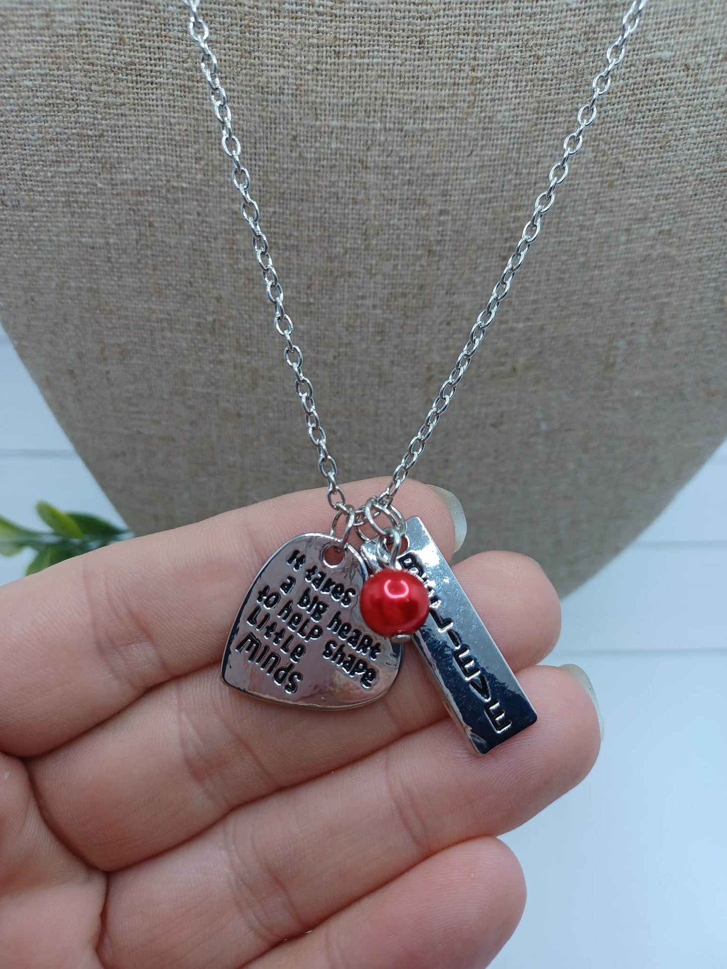 It Takes a Big Heart to Help Shape Little Minds Necklace