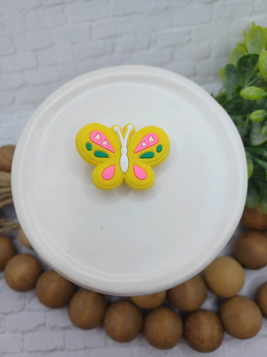 Yellow Butterfly Shoe Charm Accessory