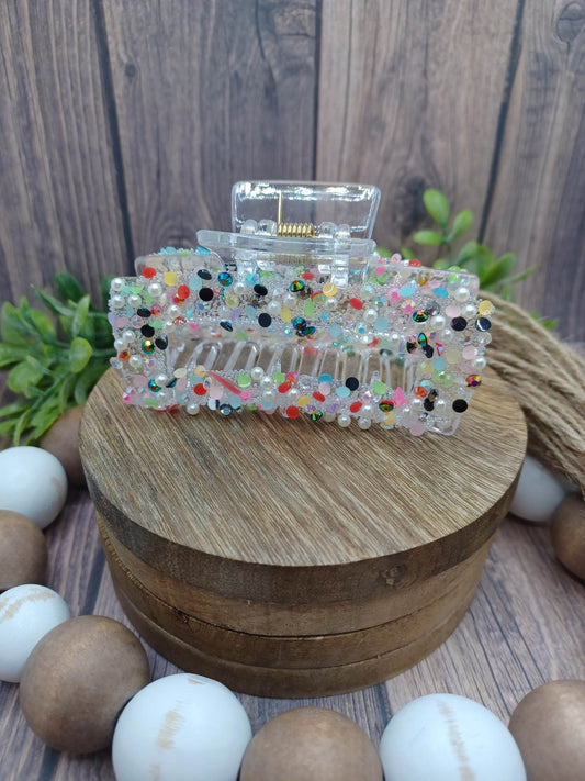 Bedazzled Muticolored Jaw Clip