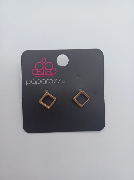 Rose Gold Square Shaped Earrings
