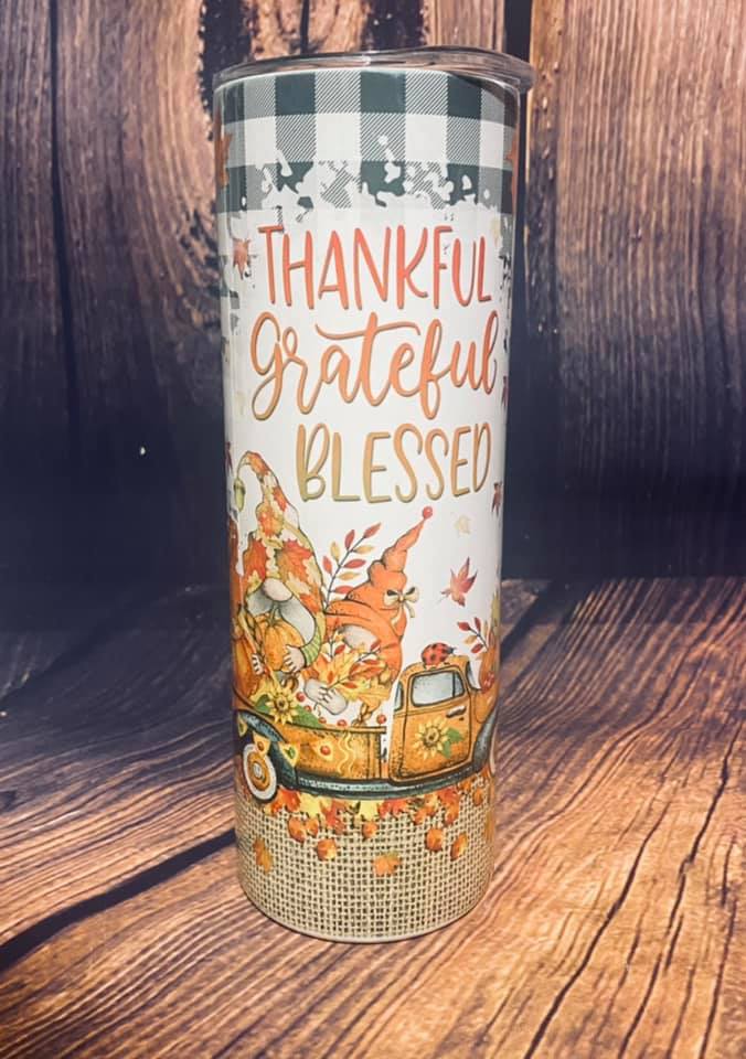 PRE ORDER - Thankful Grateful Blessed Tumbler