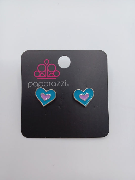 Blue & Purple Heart Earrings