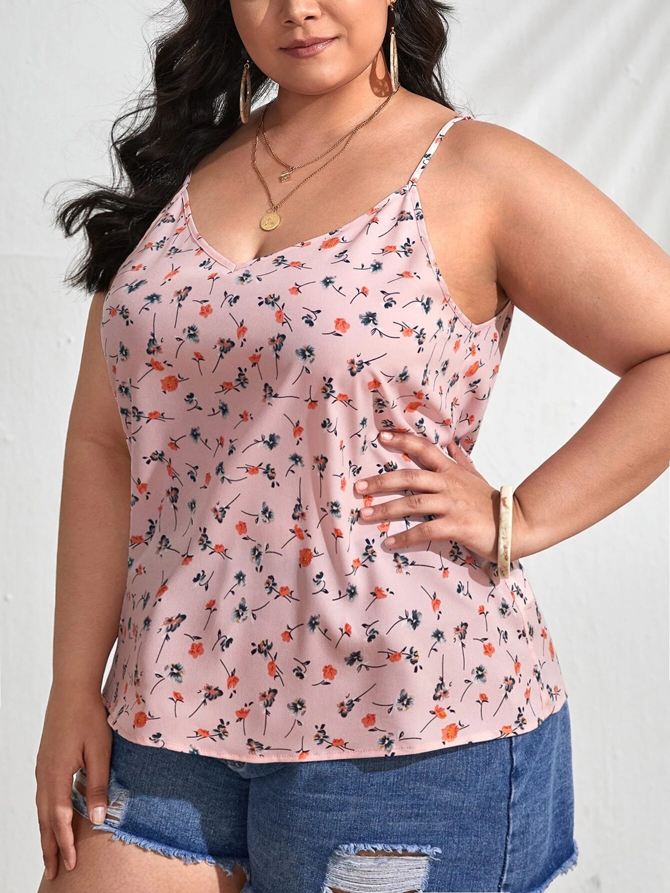 Pink Dainty Floral Cami Top