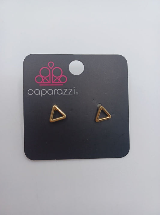 Gold Triangle Shaped Earrings