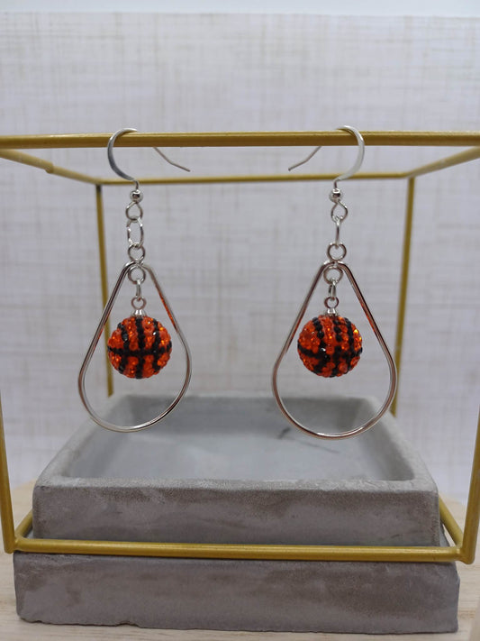 Basketball Rhinestone Earrings